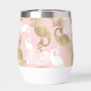 Blush roze wit goud koninklijke pauw vogel