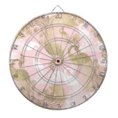 Blush roze wit goud koninklijke pauw vogel dartbord (Voorkant)
