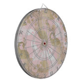Blush roze wit goud koninklijke pauw vogel dartbord (Voorkant Links)