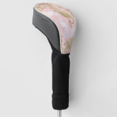 Blush roze wit goud koninklijke pauw vogel golfheadcover (Schuin)