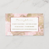 Blush roze wit goud koninklijke pauw vogel klantenkaartje (Achterkant)