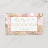 Blush roze wit goud koninklijke pauw vogel klantenkaartje (Voorkant)