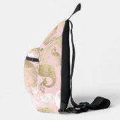 Blush roze wit goud koninklijke pauw vogel sling bag (Rechts)