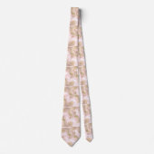 Blush roze wit goud koninklijke pauw vogel stropdas (Voorkant)