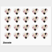Blush Roze Wit Goud Zwart Koeienhuid Dier Hart Sticker (Vel)