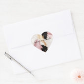 Blush Roze Wit Goud Zwart Koeienhuid Dier Hart Sticker (Envelop)