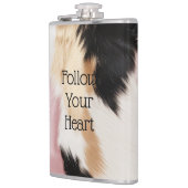 Blush Roze Wit Goud Zwart Koeienhuid Dier Heupfles (Links)