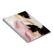 Blush Roze Wit Goud Zwart Koeienhuid Dier Notitieboek (Rechterzijde)