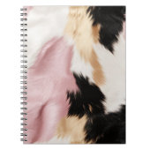 Blush Roze Wit Goud Zwart Koeienhuid Dier Notitieboek (Voorkant)