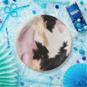 Blush Roze Wit Goud Zwart Koeienhuid Dier Papieren Bordje (Feest)