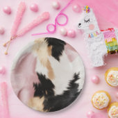 Blush Roze Wit Goud Zwart Koeienhuid Dier Papieren Bordje (Feest)