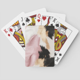 Blush Roze Wit Goud Zwart Koeienhuid Dier Pokerkaarten