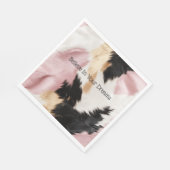 Blush Roze Wit Goud Zwart Koeienhuid Dier Servet (Hoek)