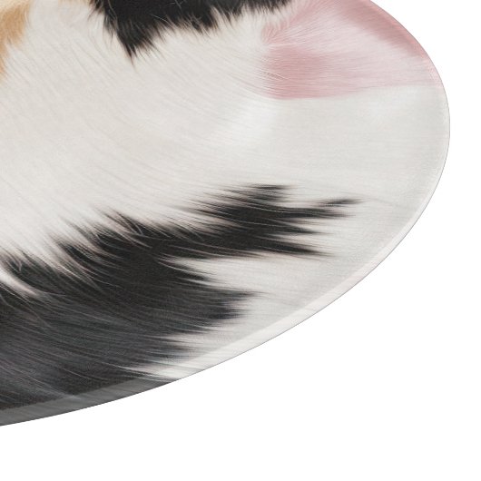 Blush Roze Wit Goud Zwart Koeienhuid Dier Snijplank (Hoek)