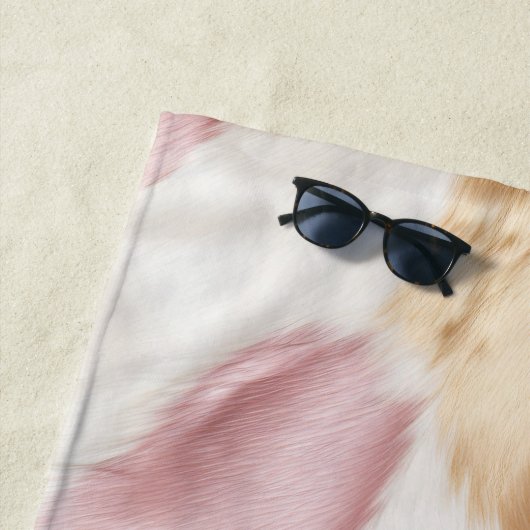 Blush Roze Wit Goud Zwart Koeienhuid Dier Strandlaken (In situ)