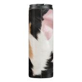 Blush Roze Wit Goud Zwart Koeienhuid Dier Thermosbeker (Achterkant)