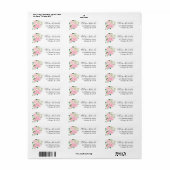 Blush roze wit groen bloemen waterverven etiket (Full Sheet)