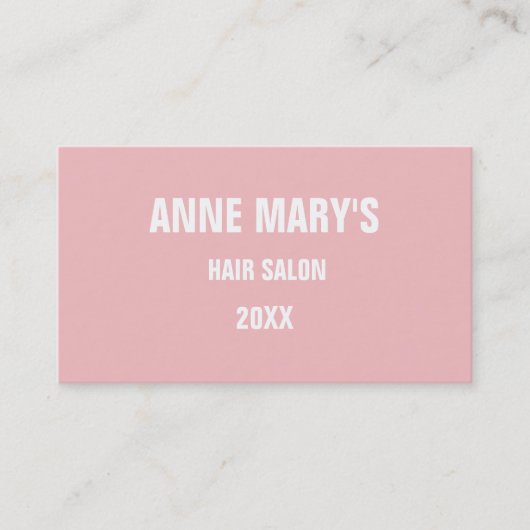 Blush Roze Wit Haar Salon Spa Girly Modern Visitekaartje (Voorkant)