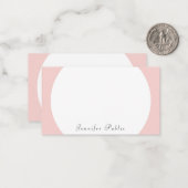 Blush Roze Wit Kalligrafeerde Moderne Trendy Notitiekaartje (Voorkant / Achterkant in situ)