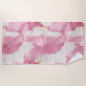 Blush Roze Wit Koeienhuid Dier Strandlaken (Voorkant)