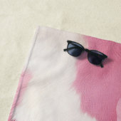 Blush Roze Wit Koeienhuid Dier Strandlaken (In situ)