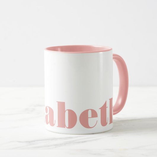 Blush Roze Wit Magazine Serif Font Chic Elegant Mok (Voorkant rechts)