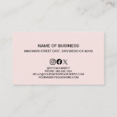 Blush Roze Wit Minimal Modern Salon bedrijf Klantenkaartje (Achterkant)