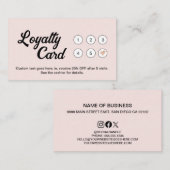 Blush Roze Wit Minimal Modern Salon bedrijf Klantenkaartje (Voorkant / Achterkant)