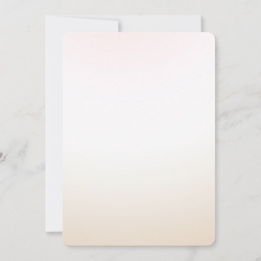 Blush Roze Wit Peach Ombre Goud Confetti Kaart (Achterkant)