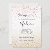 Blush Roze Wit Peach Ombre Goud Confetti Kaart (Voorkant)