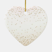 Blush Roze Wit Peach Ombre Goud Confetti Keramisch Ornament (Achterkant)
