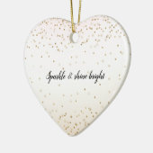 Blush Roze Wit Peach Ombre Goud Confetti Keramisch Ornament (Links)