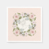 Blush Roze  Wit Salie Bloemen Vrijgezellenfeest Servetten (Voorkant)