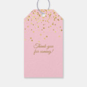 Blush Roze Wit Strepen Goud Vrijgezellenfeest Cadeaulabel (Achterkant)