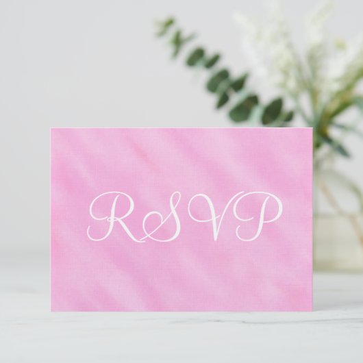 Blush Roze Wit Waterverf Bruiloft RSVP (Staand voorkant)