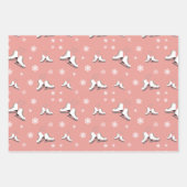 Blush Roze & Wit Wintersport Inpakpapier Vel (Voorkant 2)