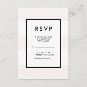 Blush roze witte 3 strepen RSVP