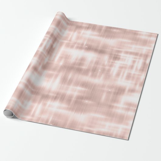  Blush Roze Witte Abstracte Strepen Cadeaupapier (Uitgerold)