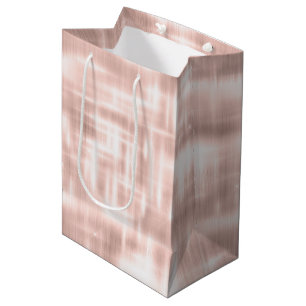 Blush Roze Witte Abstracte Strepen Medium Cadeauzakje