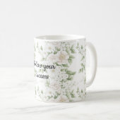Blush roze witte bloem koffiemok (Voorkant rechts)