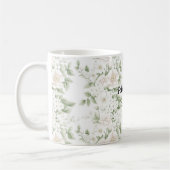 Blush roze witte bloem koffiemok (Links)
