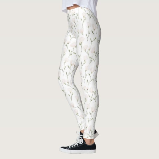 Blush roze witte bloemen leggings (Links)