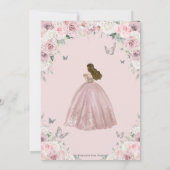 Blush Roze Witte Bloemen Prinses Quinceañera XV 16 Kaart (Achterkant)