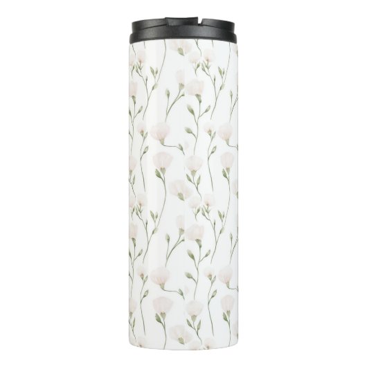 Blush roze witte bloemen thermosbeker (Achterkant)