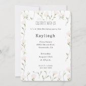 Blush Roze Witte Bloemen Verjaardag Kaart (Voorkant)