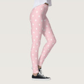 Blush roze witte cirkels Stip Stijlvolle Sjabloon  Leggings (Rechts)