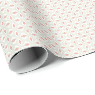 Blush Roze Witte Diamanten op Crème Wrapping Paper Cadeaupapier
