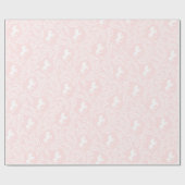 Blush roze & witte eenhoorn bloemenblad patroon cadeaupapier (Vlak)
