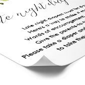 Blush roze witte flacon Late night diapers sign Poster (Hoek)