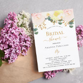 Blush roze witte florale gele vrijgezellenfeest kaart